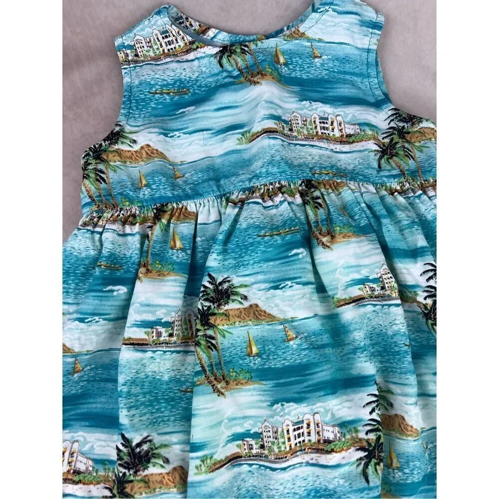Vintage Girls Vacation Dress Tiki Hawaiian Size 3
